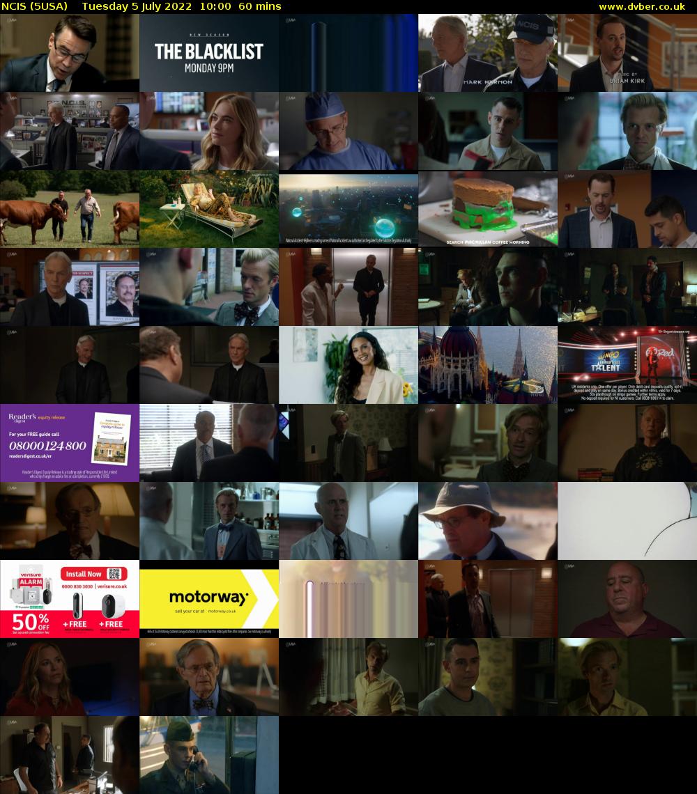 NCIS (5USA) Tuesday 5 July 2022 10:00 - 11:00