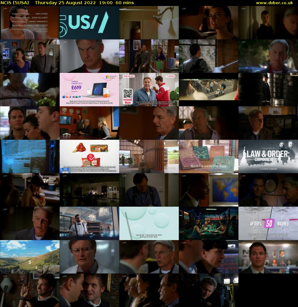 NCIS (5USA) Thursday 25 August 2022 19:00 - 20:00