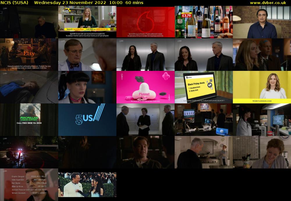 NCIS (5USA) Wednesday 23 November 2022 10:00 - 11:00
