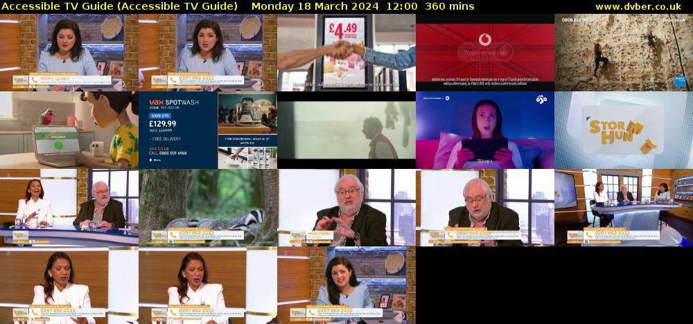 Accessible TV Guide (Accessible TV Guide) Monday 18 March 2024 12:00 - 18:00