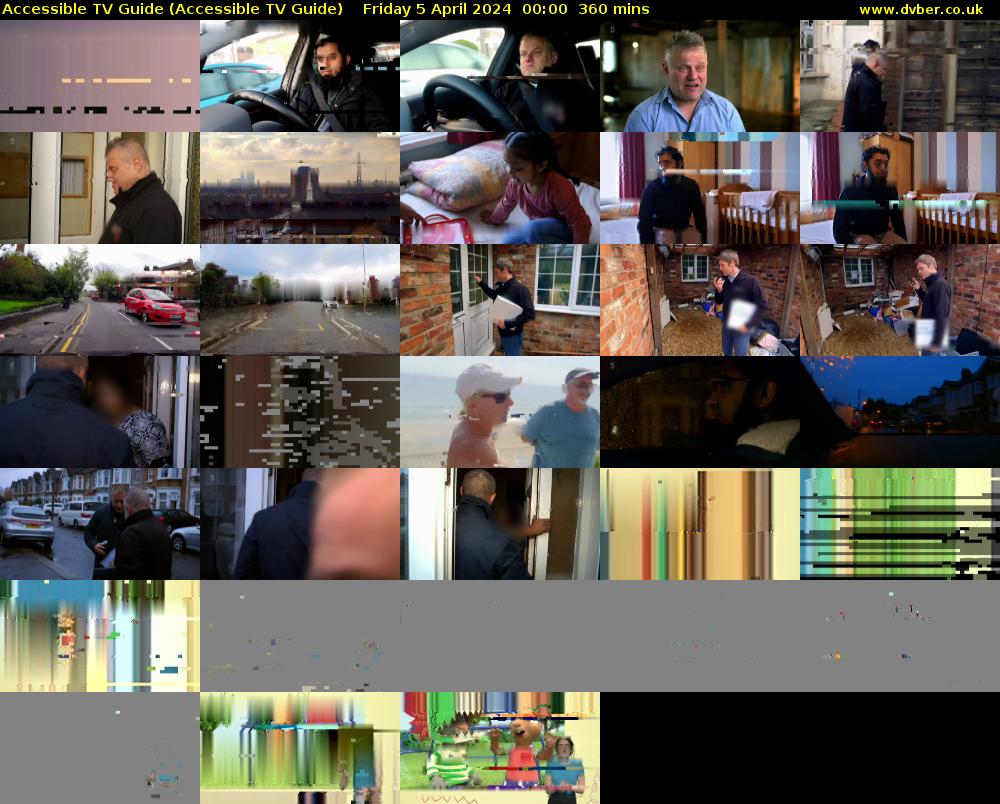 Accessible TV Guide (Accessible TV Guide) Friday 5 April 2024 00:00 - 06:00