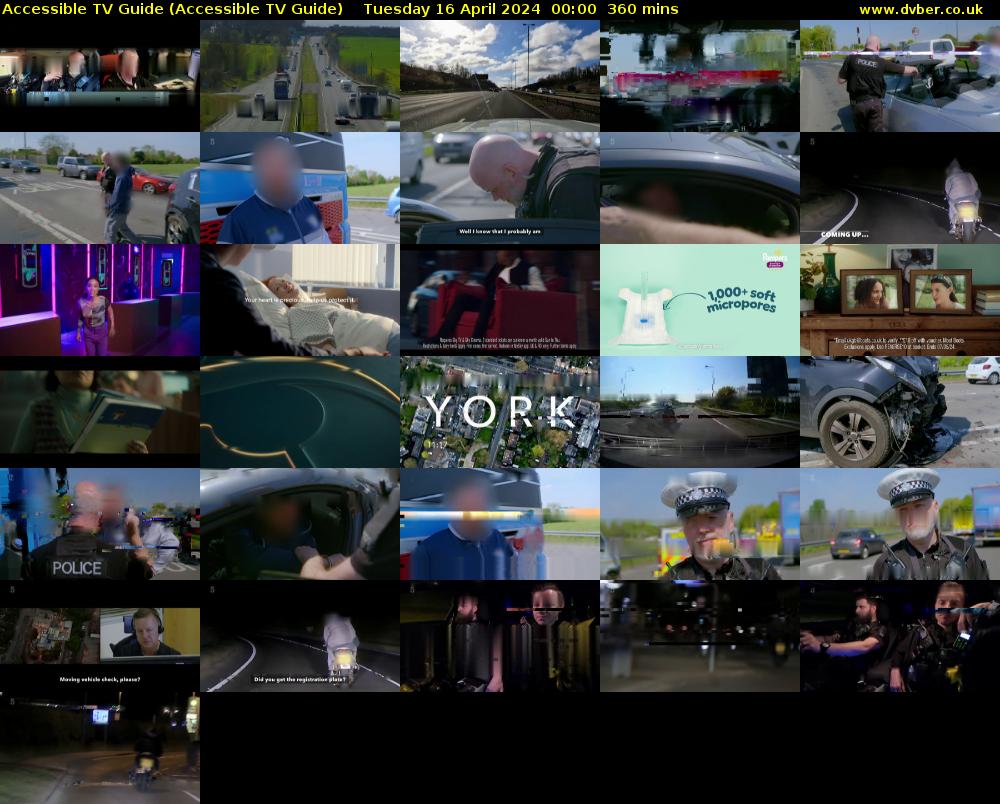 Accessible TV Guide (Accessible TV Guide) Tuesday 16 April 2024 00:00 - 06:00