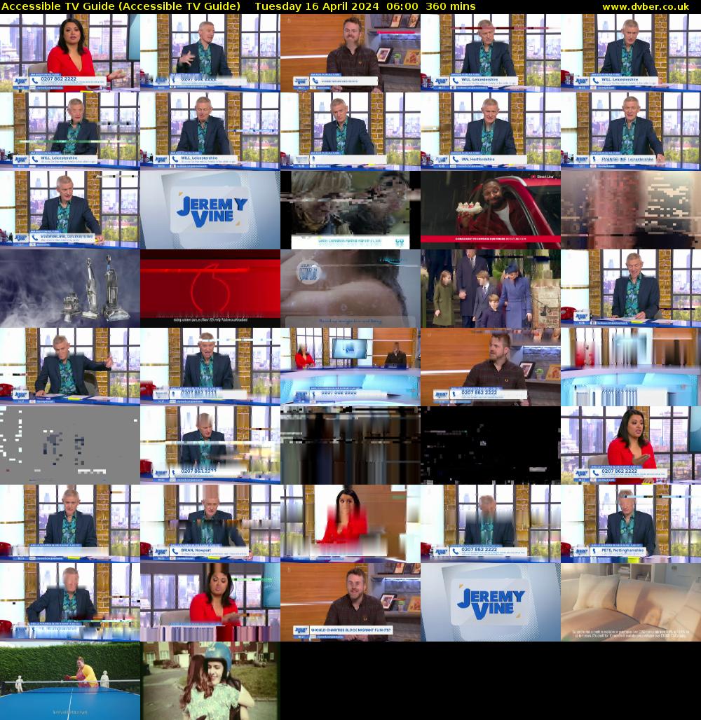 Accessible TV Guide (Accessible TV Guide) Tuesday 16 April 2024 06:00 - 12:00