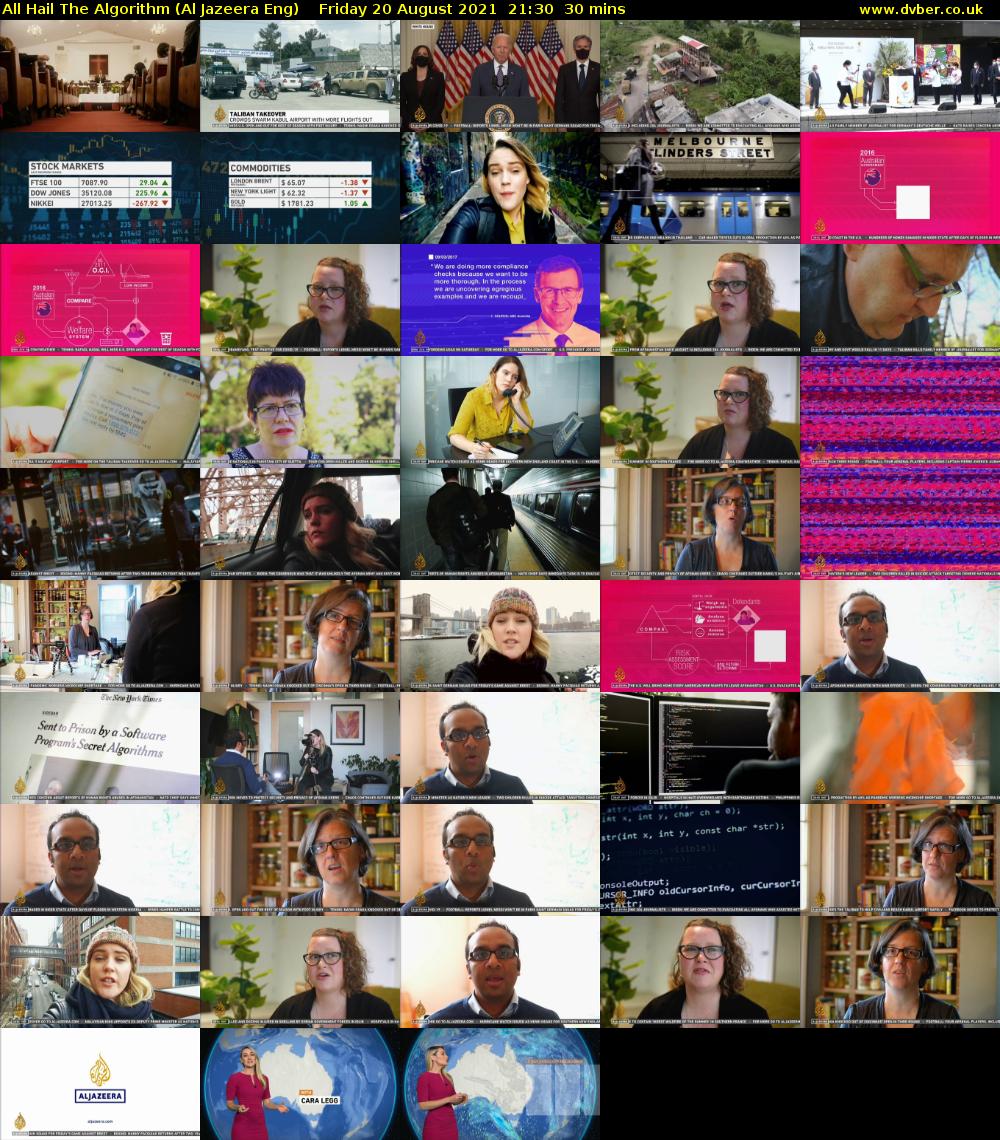 All Hail The Algorithm (Al Jazeera Eng) Friday 20 August 2021 21:30 - 22:00