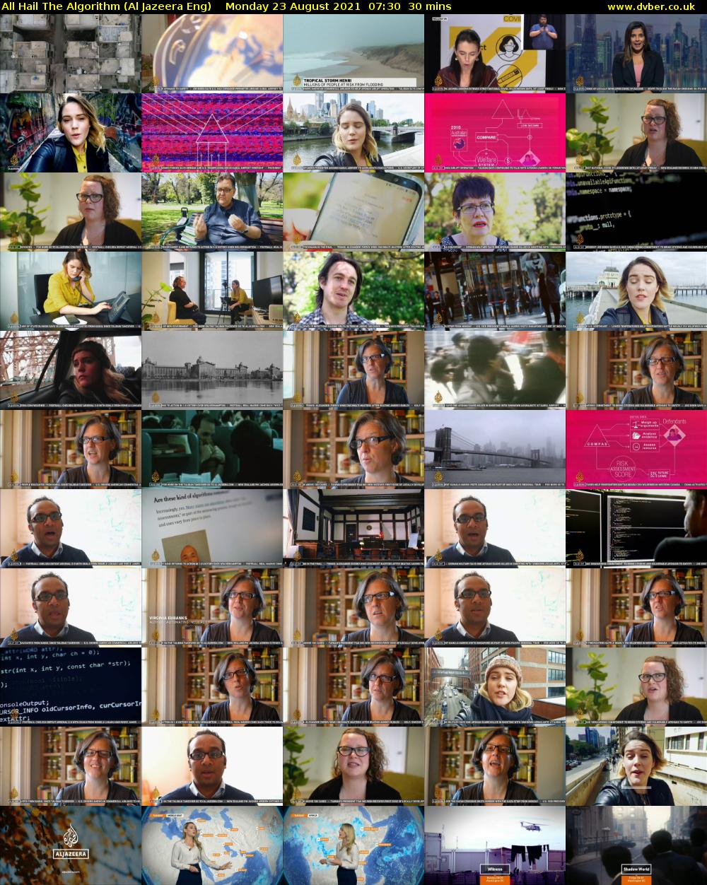 All Hail The Algorithm (Al Jazeera Eng) Monday 23 August 2021 07:30 - 08:00