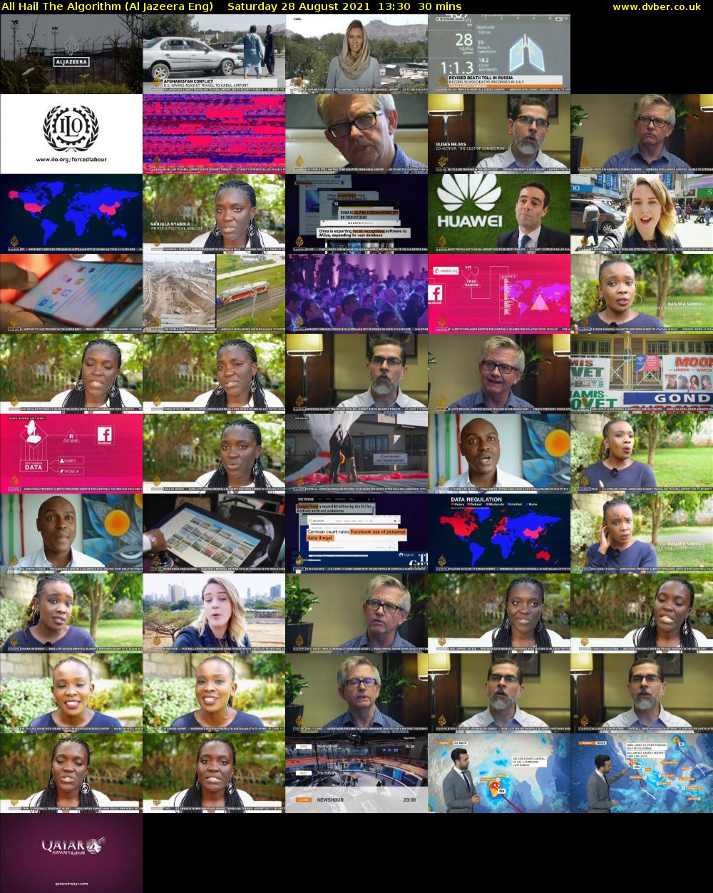 All Hail The Algorithm (Al Jazeera Eng) Saturday 28 August 2021 13:30 - 14:00