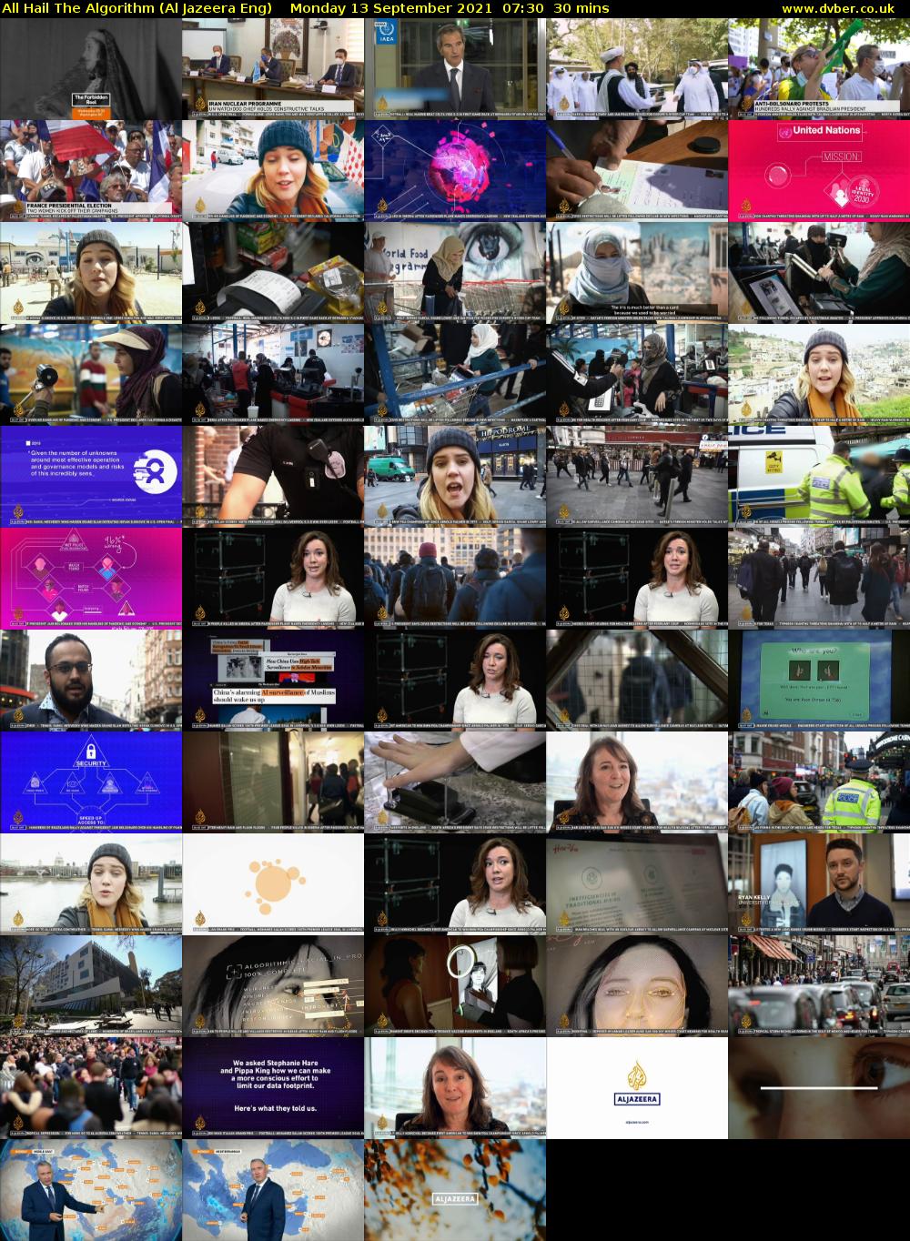 All Hail The Algorithm (Al Jazeera Eng) Monday 13 September 2021 07:30 - 08:00