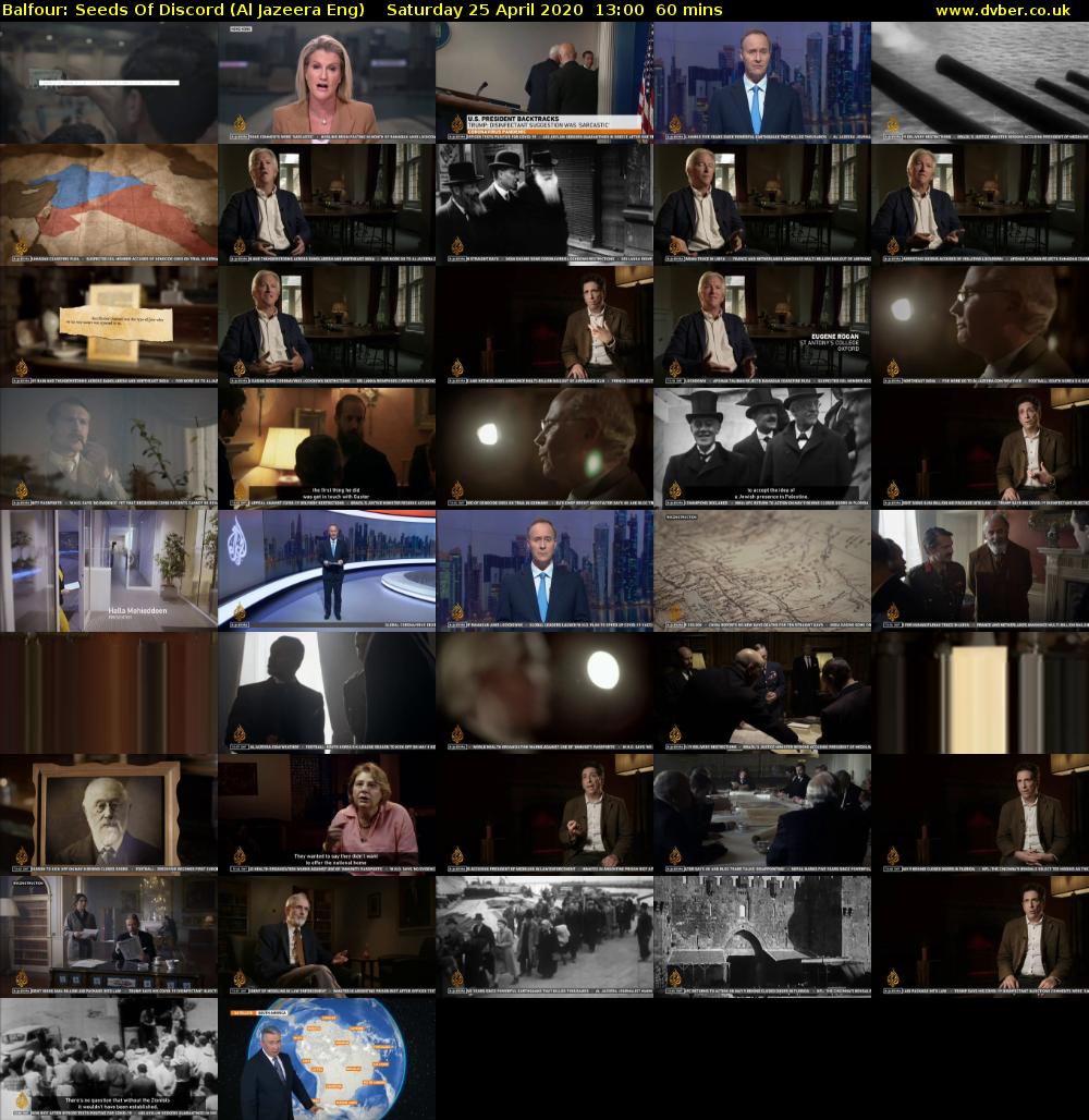Balfour: Seeds Of Discord (Al Jazeera Eng) Saturday 25 April 2020 13:00 - 14:00