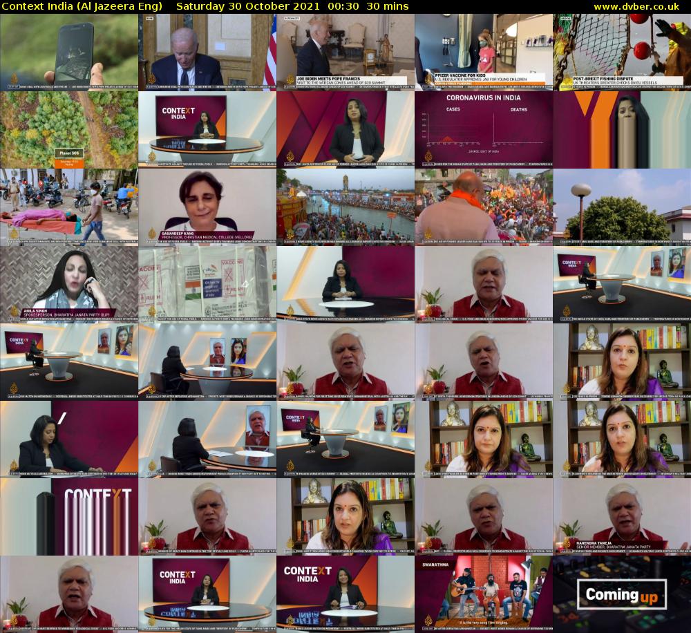 Context India (Al Jazeera Eng) Saturday 30 October 2021 00:30 - 01:00