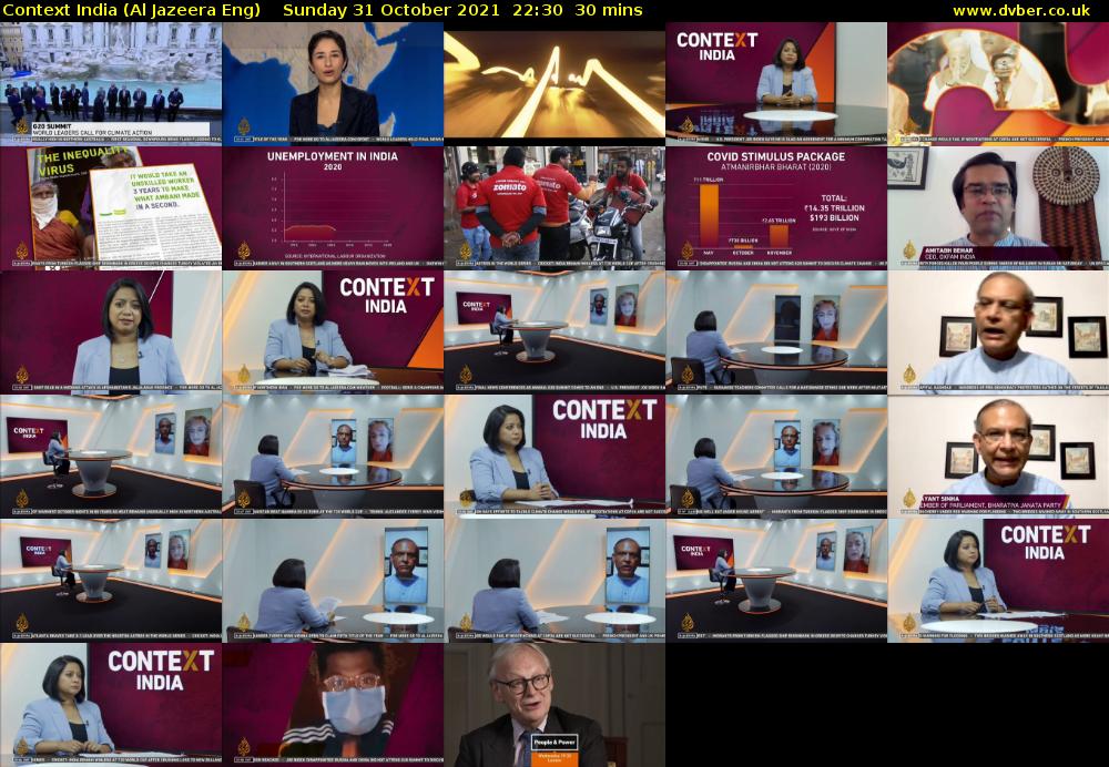 Context India (Al Jazeera Eng) Sunday 31 October 2021 22:30 - 23:00
