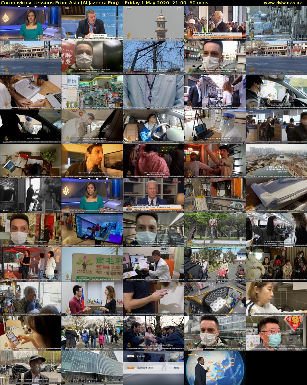 Coronavirus: Lessons From Asia (Al Jazeera Eng) Friday 1 May 2020 21:00 - 22:00