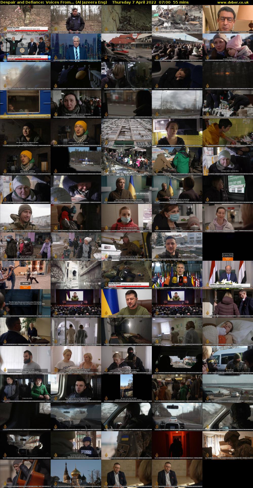 Despair and Defiance: Voices From... (Al Jazeera Eng) Thursday 7 April 2022 07:00 - 07:55