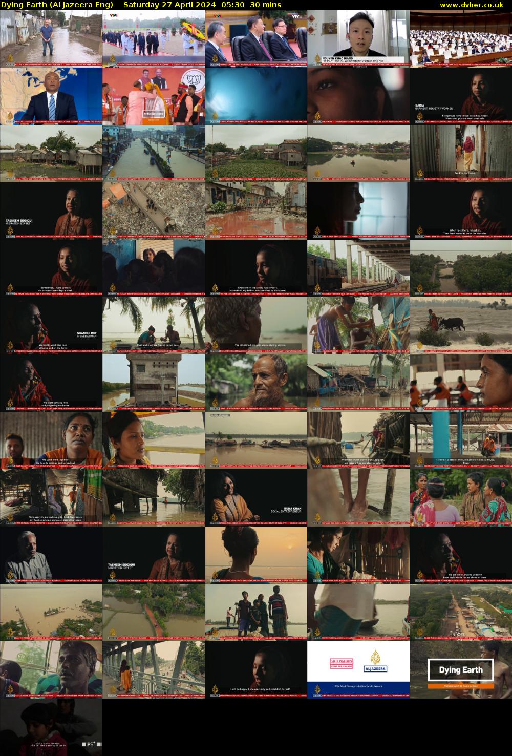 Dying Earth (Al Jazeera Eng) Saturday 27 April 2024 05:30 - 06:00