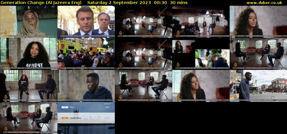 Generation Change (Al Jazeera Eng) Saturday 2 September 2023 00:30 - 01:00