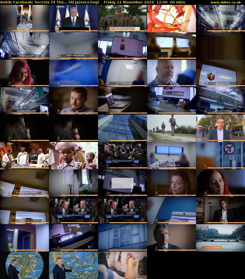 Inside Facebook: Secrets Of The... (Al Jazeera Eng) Friday 22 November 2019 12:00 - 13:00