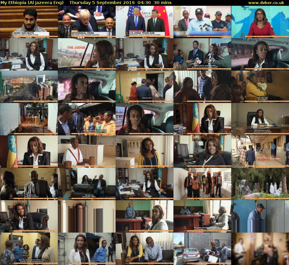 My Ethiopia (Al Jazeera Eng) Thursday 5 September 2019 04:30 - 05:00