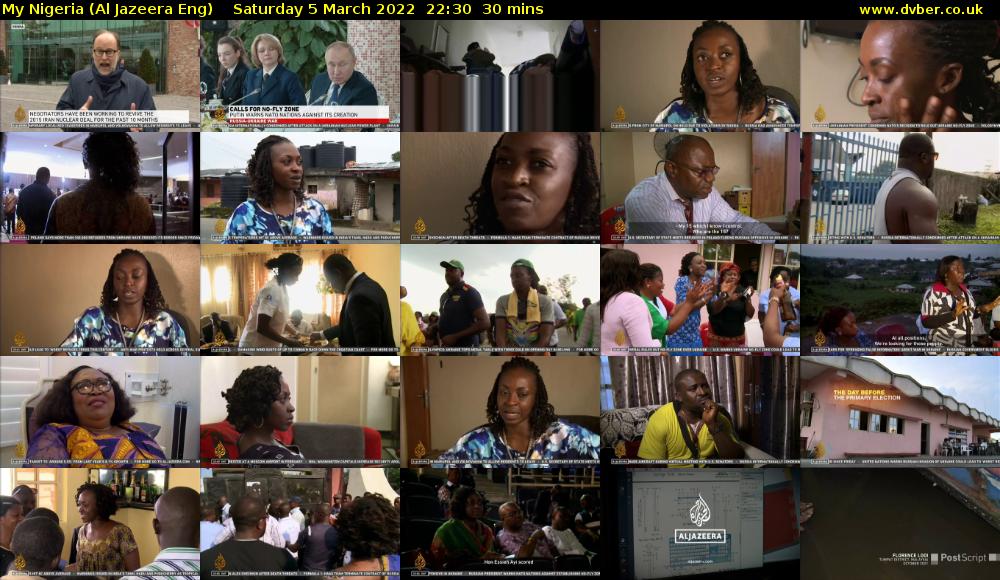 My Nigeria (Al Jazeera Eng) Saturday 5 March 2022 22:30 - 23:00