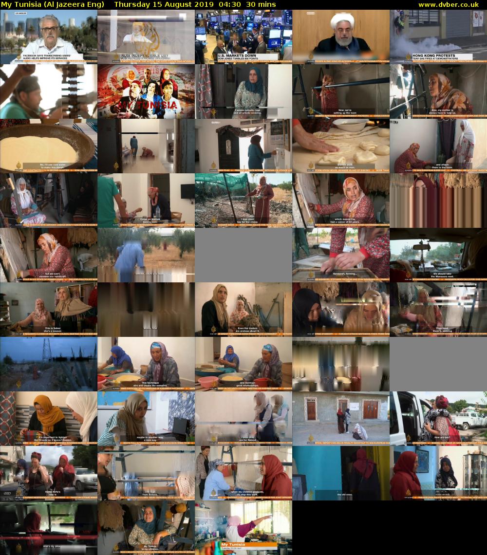 My Tunisia (Al Jazeera Eng) Thursday 15 August 2019 04:30 - 05:00