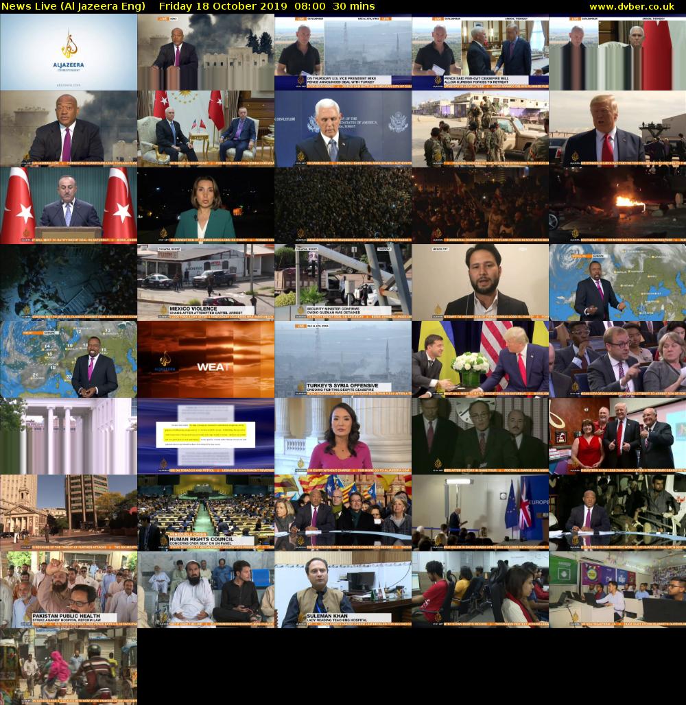 News Live (Al Jazeera Eng) Friday 18 October 2019 08:00 - 08:30