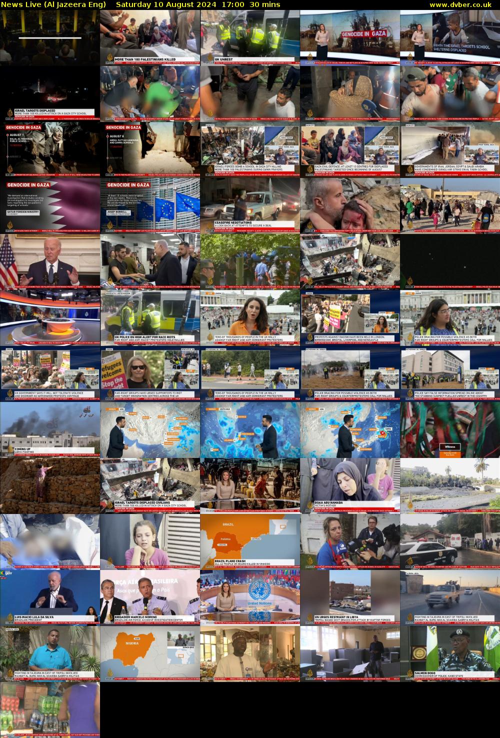 News Live (Al Jazeera Eng) Saturday 10 August 2024 17:00 - 17:30