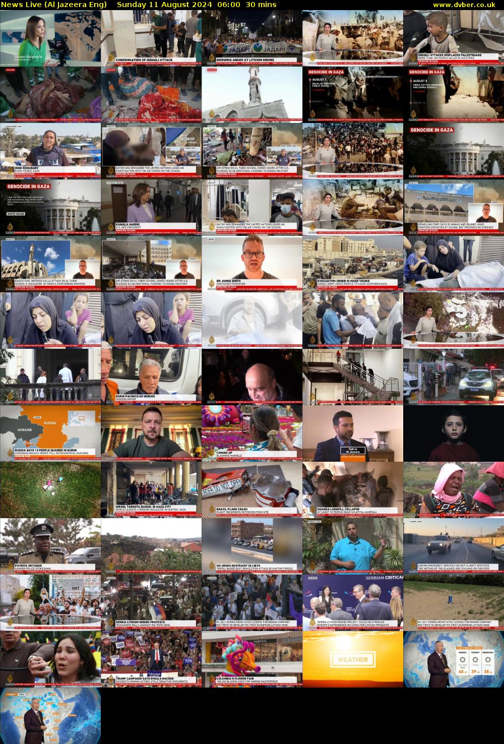 News Live (Al Jazeera Eng) Sunday 11 August 2024 06:00 - 06:30