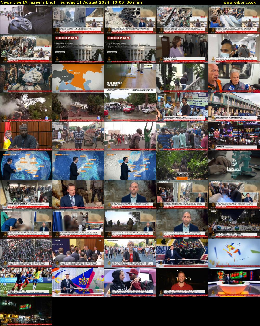 News Live (Al Jazeera Eng) Sunday 11 August 2024 10:00 - 10:30