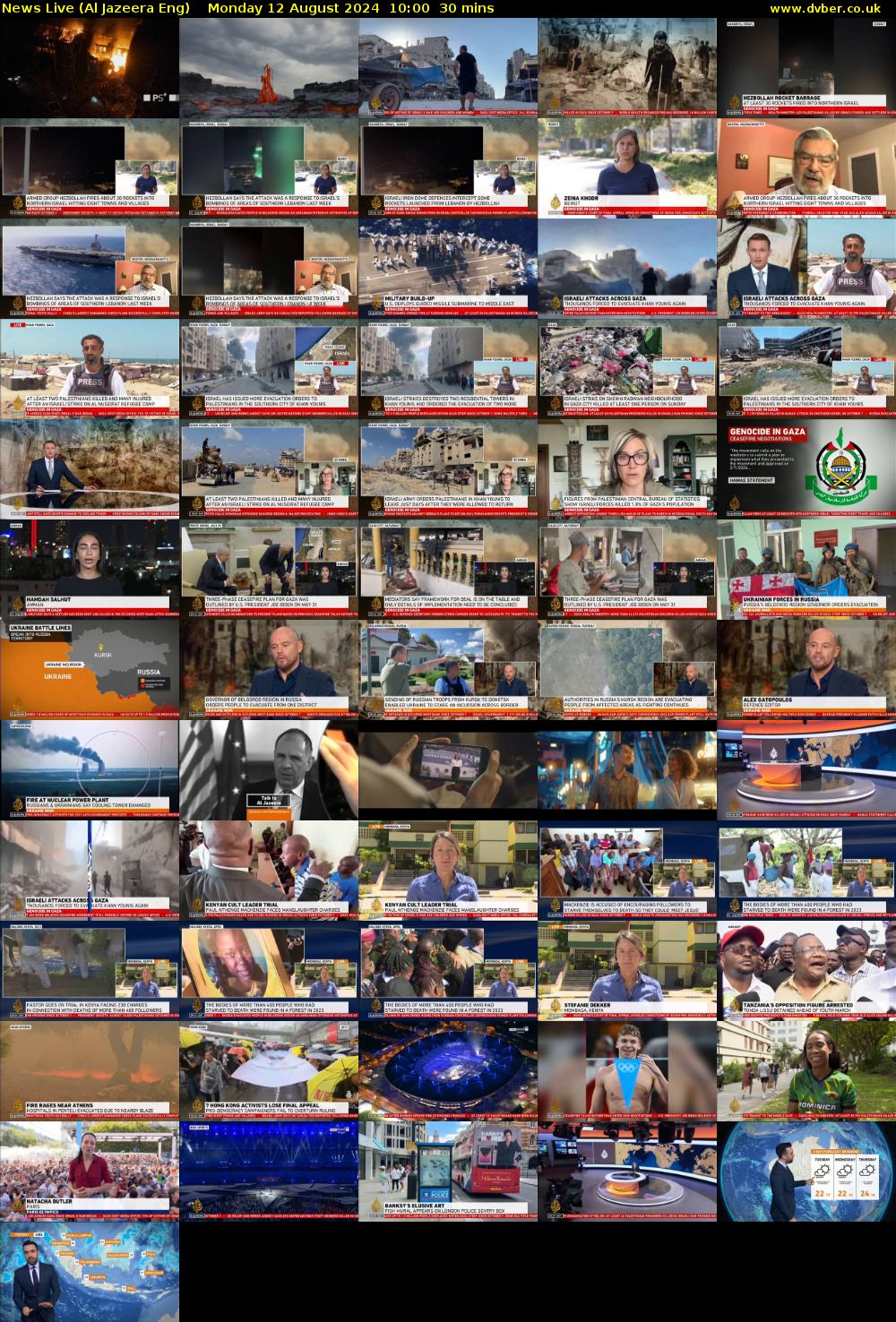 News Live (Al Jazeera Eng) Monday 12 August 2024 10:00 - 10:30
