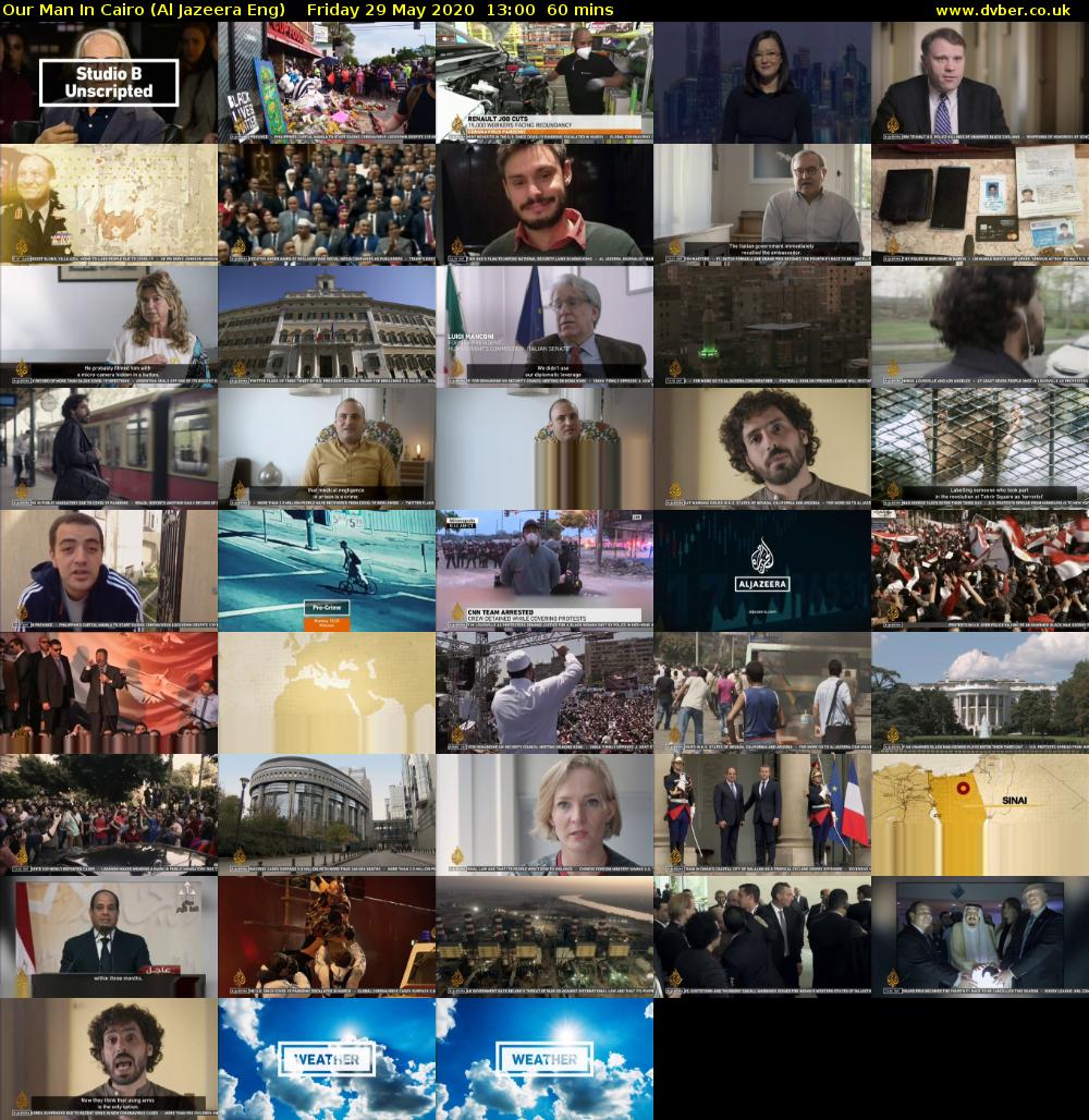 Our Man In Cairo (Al Jazeera Eng) Friday 29 May 2020 13:00 - 14:00
