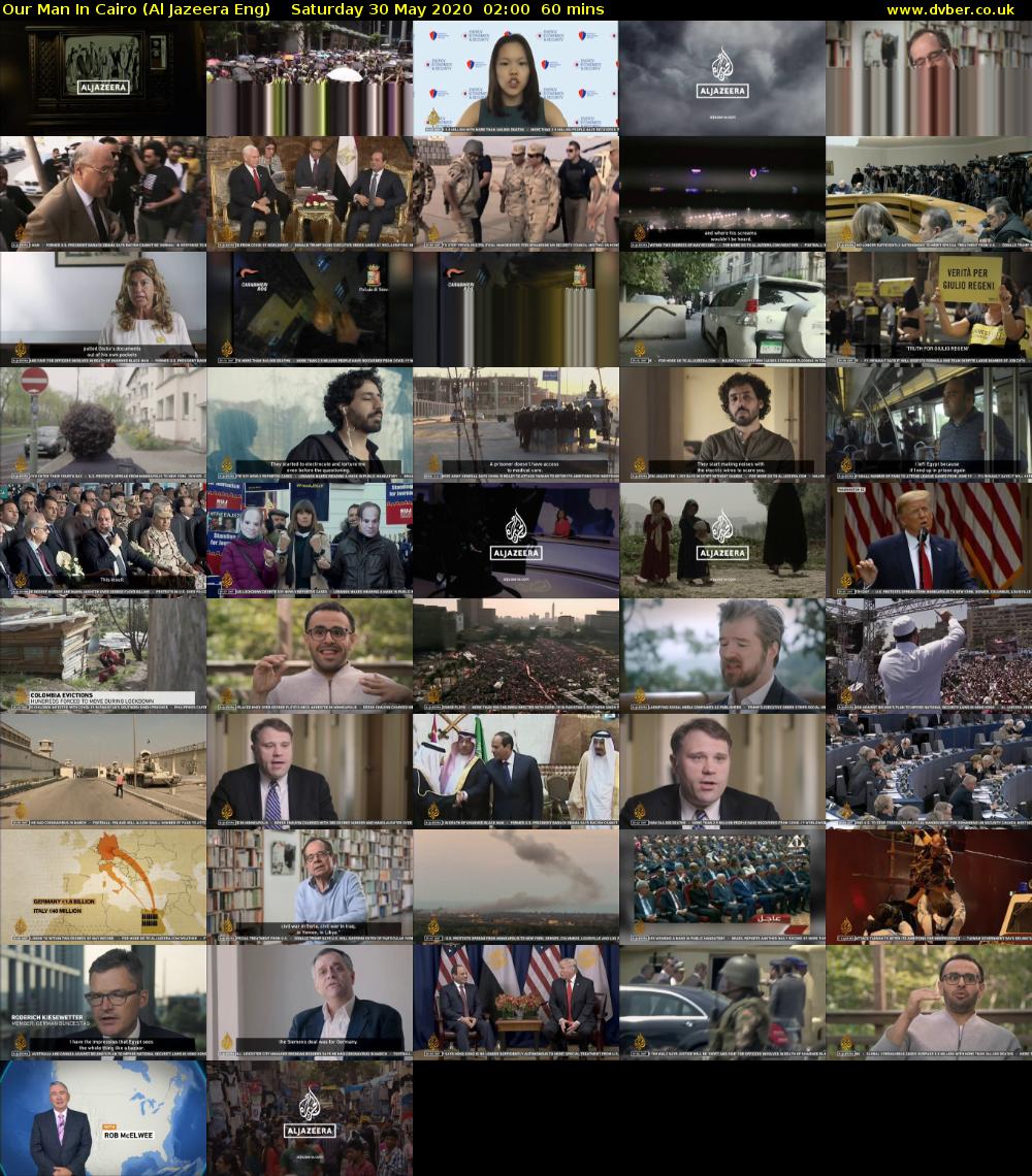 Our Man In Cairo (Al Jazeera Eng) Saturday 30 May 2020 02:00 - 03:00