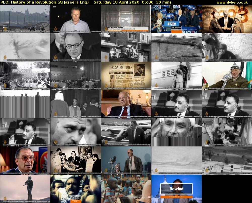 PLO: History of a Revolution (Al Jazeera Eng) Saturday 18 April 2020 06:30 - 07:00