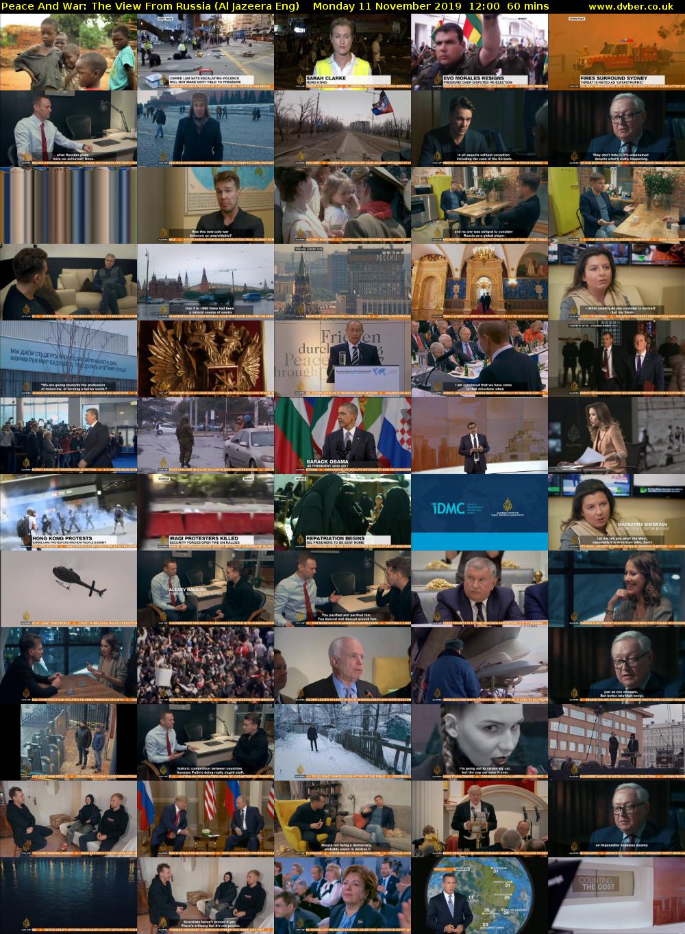 Peace And War: The View From Russia (Al Jazeera Eng) Monday 11 November 2019 12:00 - 13:00