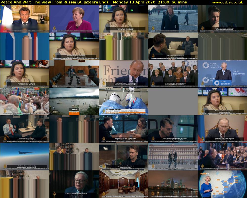 Peace And War: The View From Russia (Al Jazeera Eng) Monday 13 April 2020 21:00 - 22:00