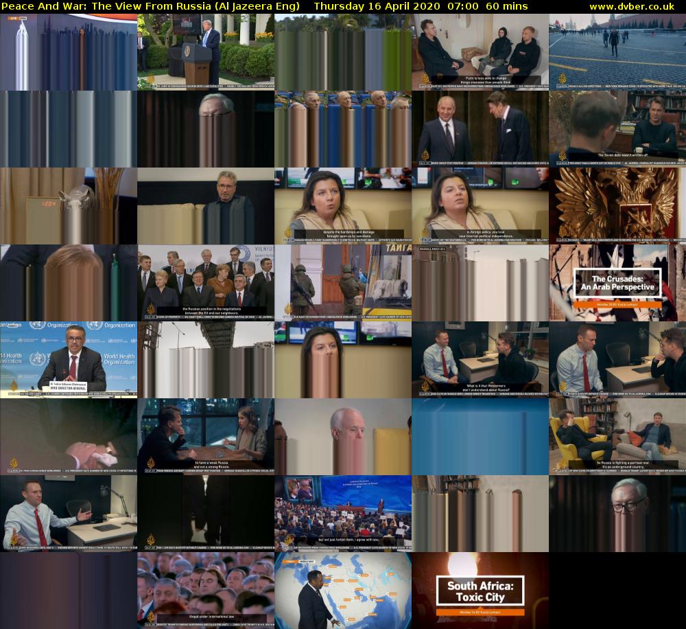 Peace And War: The View From Russia (Al Jazeera Eng) Thursday 16 April 2020 07:00 - 08:00