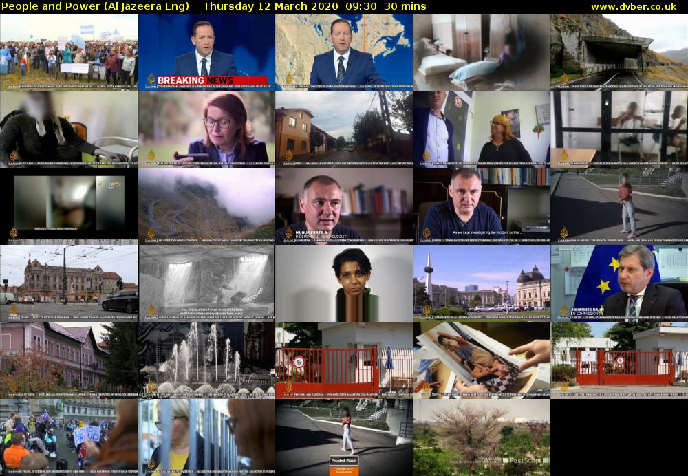 People and Power (Al Jazeera Eng) Thursday 12 March 2020 09:30 - 10:00