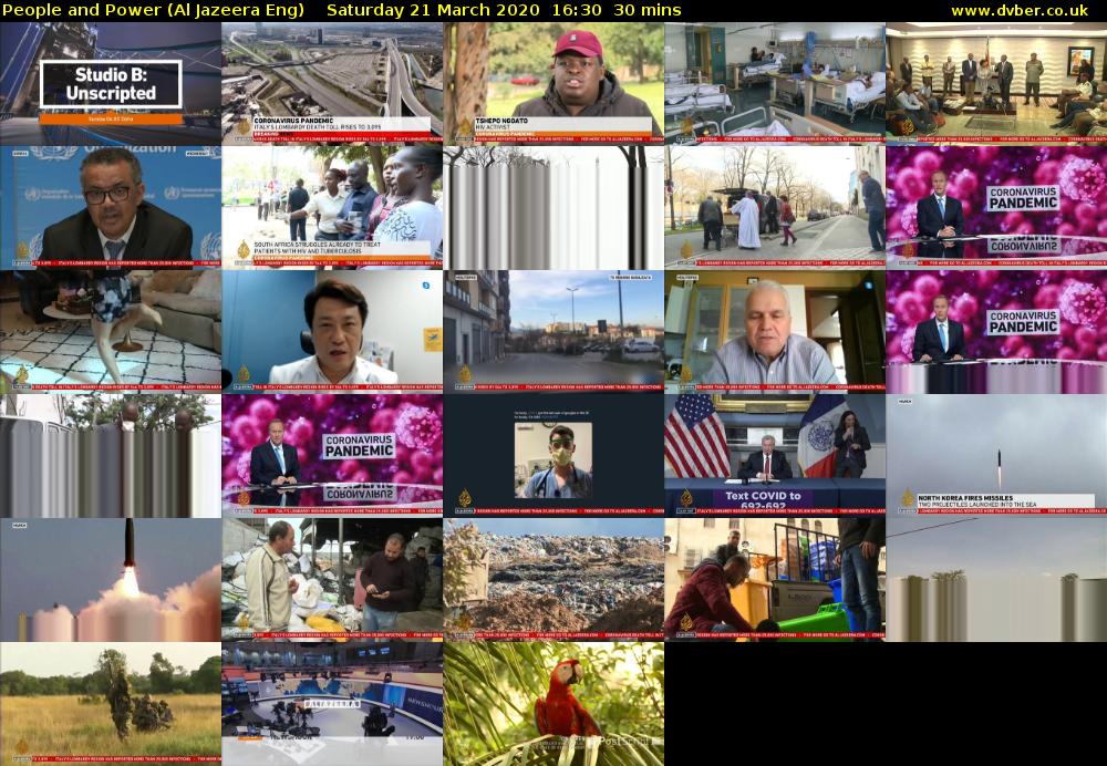 People and Power (Al Jazeera Eng) Saturday 21 March 2020 16:30 - 17:00