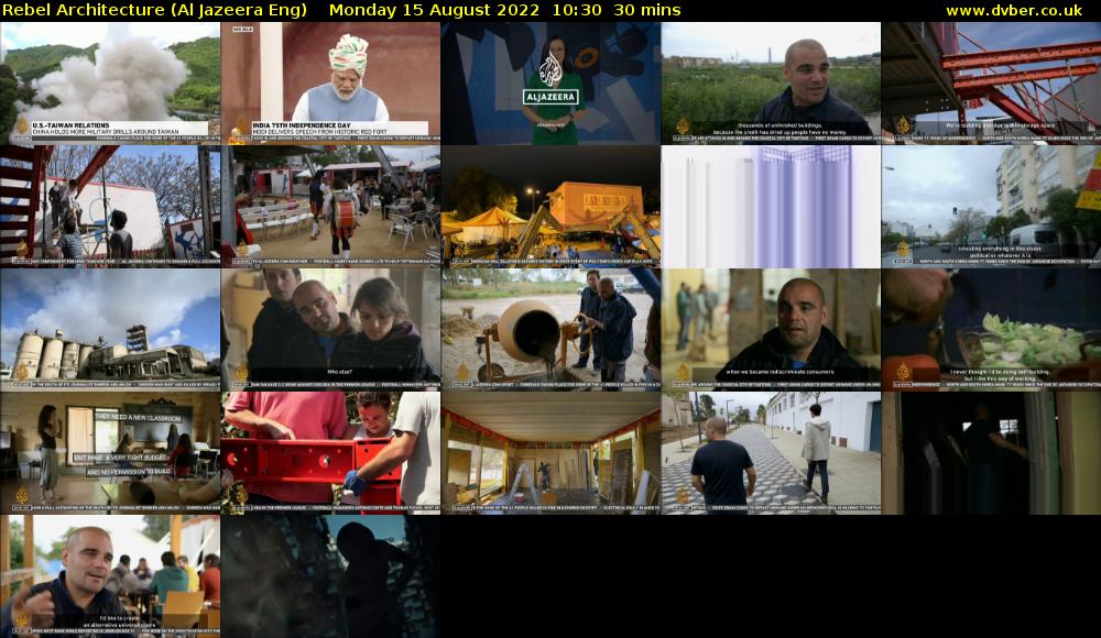 Rebel Architecture (Al Jazeera Eng) Monday 15 August 2022 10:30 - 11:00