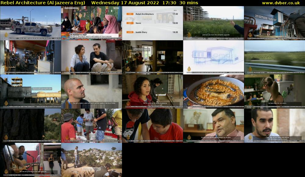 Rebel Architecture (Al Jazeera Eng) Wednesday 17 August 2022 17:30 - 18:00