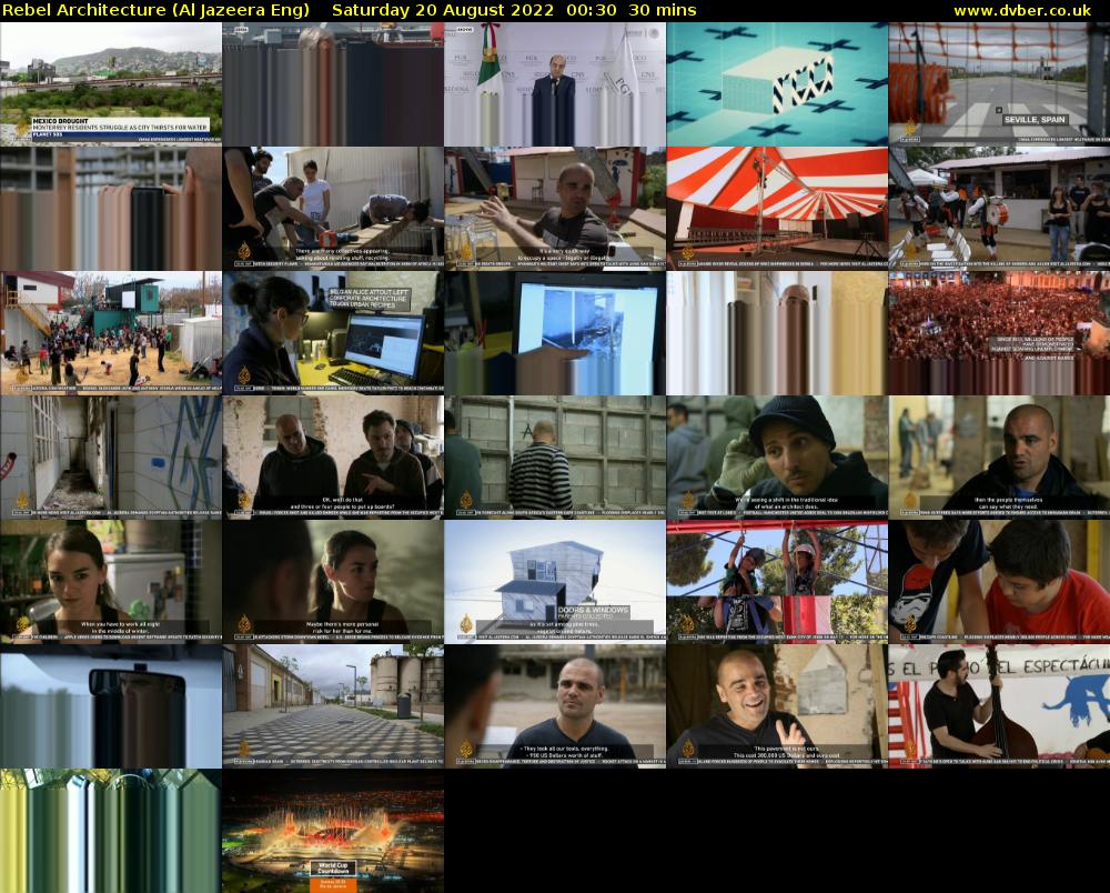 Rebel Architecture (Al Jazeera Eng) Saturday 20 August 2022 00:30 - 01:00