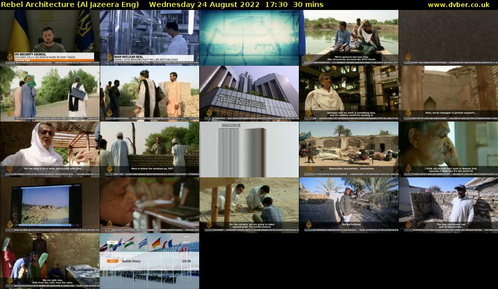 Rebel Architecture (Al Jazeera Eng) Wednesday 24 August 2022 17:30 - 18:00
