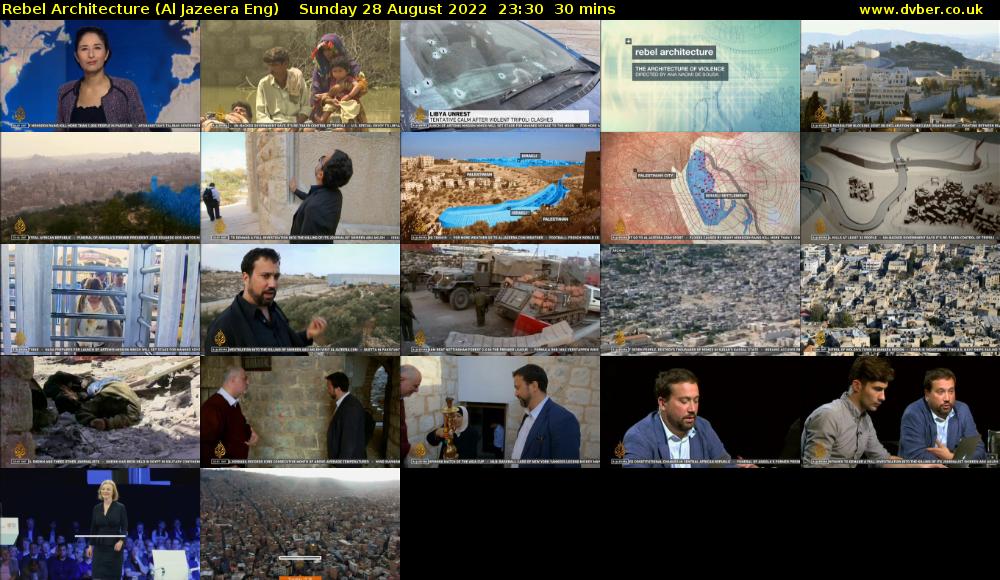 Rebel Architecture (Al Jazeera Eng) Sunday 28 August 2022 23:30 - 00:00