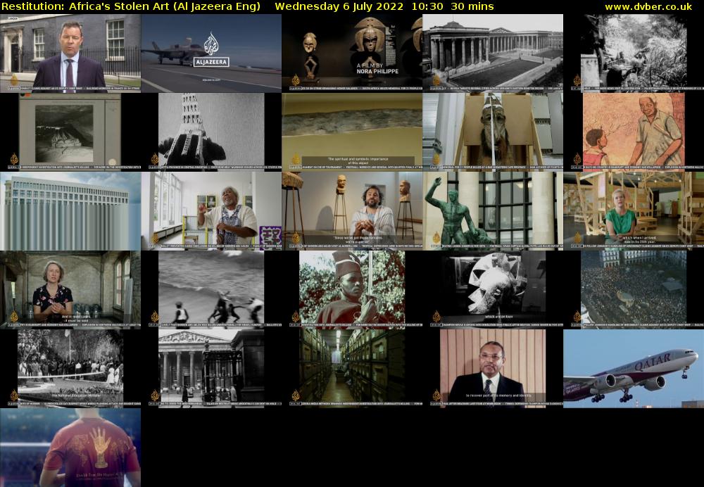 Restitution: Africa's Stolen Art (Al Jazeera Eng) Wednesday 6 July 2022 10:30 - 11:00