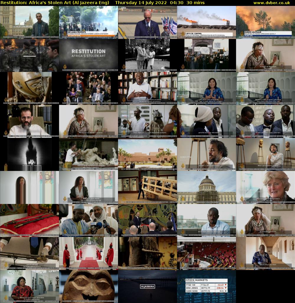 Restitution: Africa's Stolen Art (Al Jazeera Eng) Thursday 14 July 2022 04:30 - 05:00