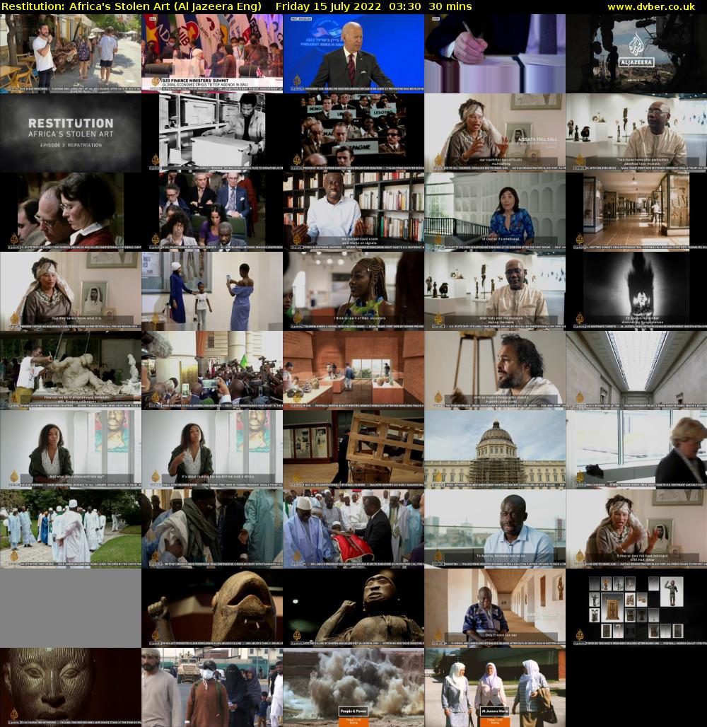 Restitution: Africa's Stolen Art (Al Jazeera Eng) Friday 15 July 2022 03:30 - 04:00