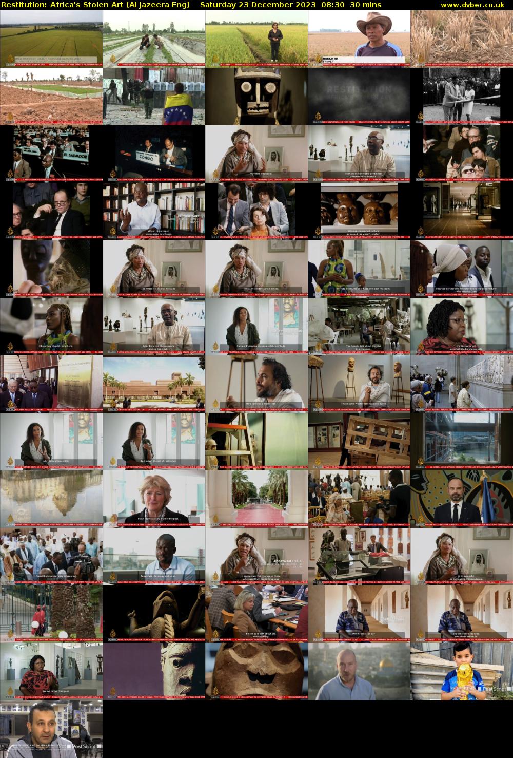 Restitution: Africa's Stolen Art (Al Jazeera Eng) Saturday 23 December 2023 08:30 - 09:00