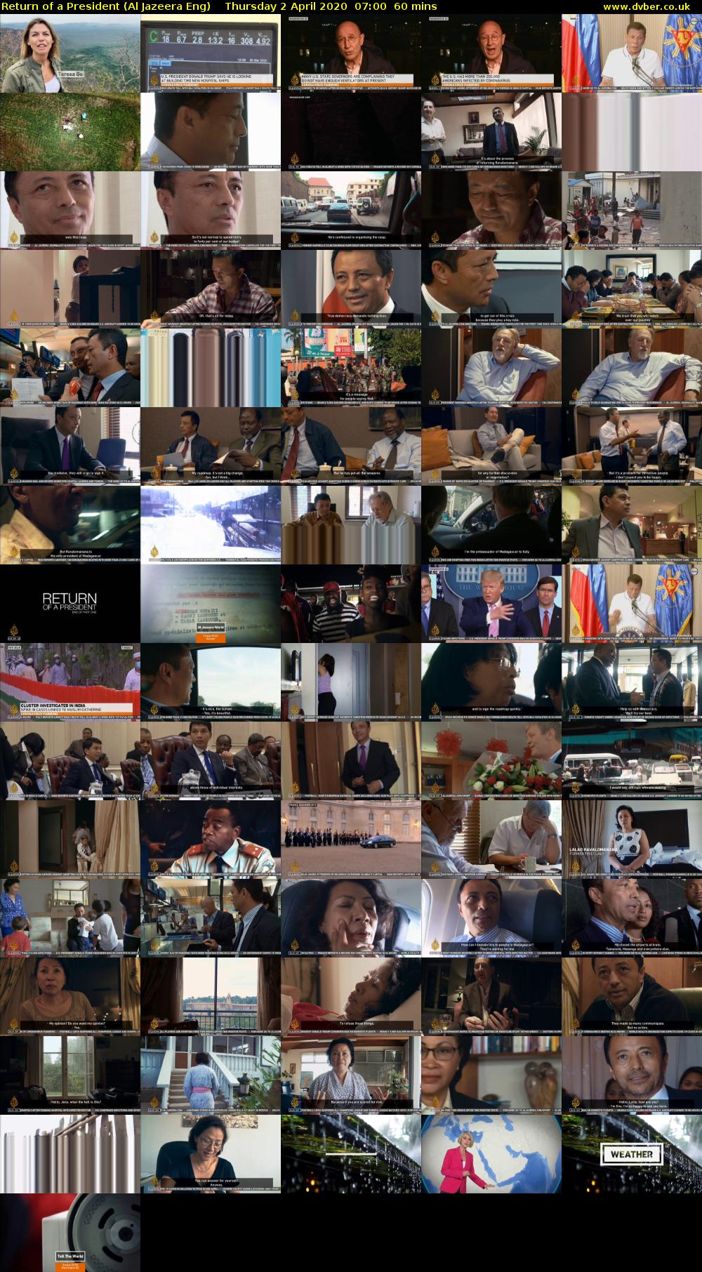 Return of a President (Al Jazeera Eng) Thursday 2 April 2020 07:00 - 08:00