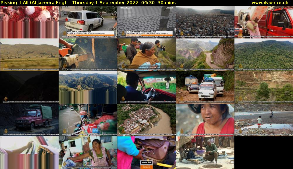Risking it All (Al Jazeera Eng) Thursday 1 September 2022 04:30 - 05:00