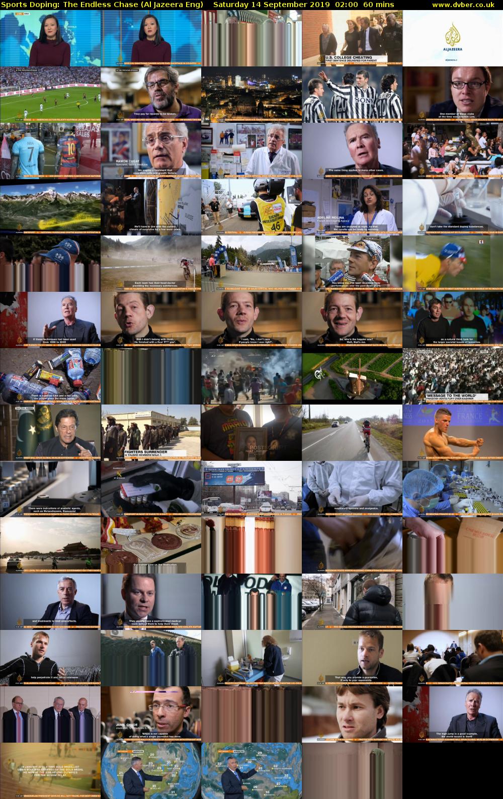 Sports Doping: The Endless Chase (Al Jazeera Eng) Saturday 14 September 2019 02:00 - 03:00