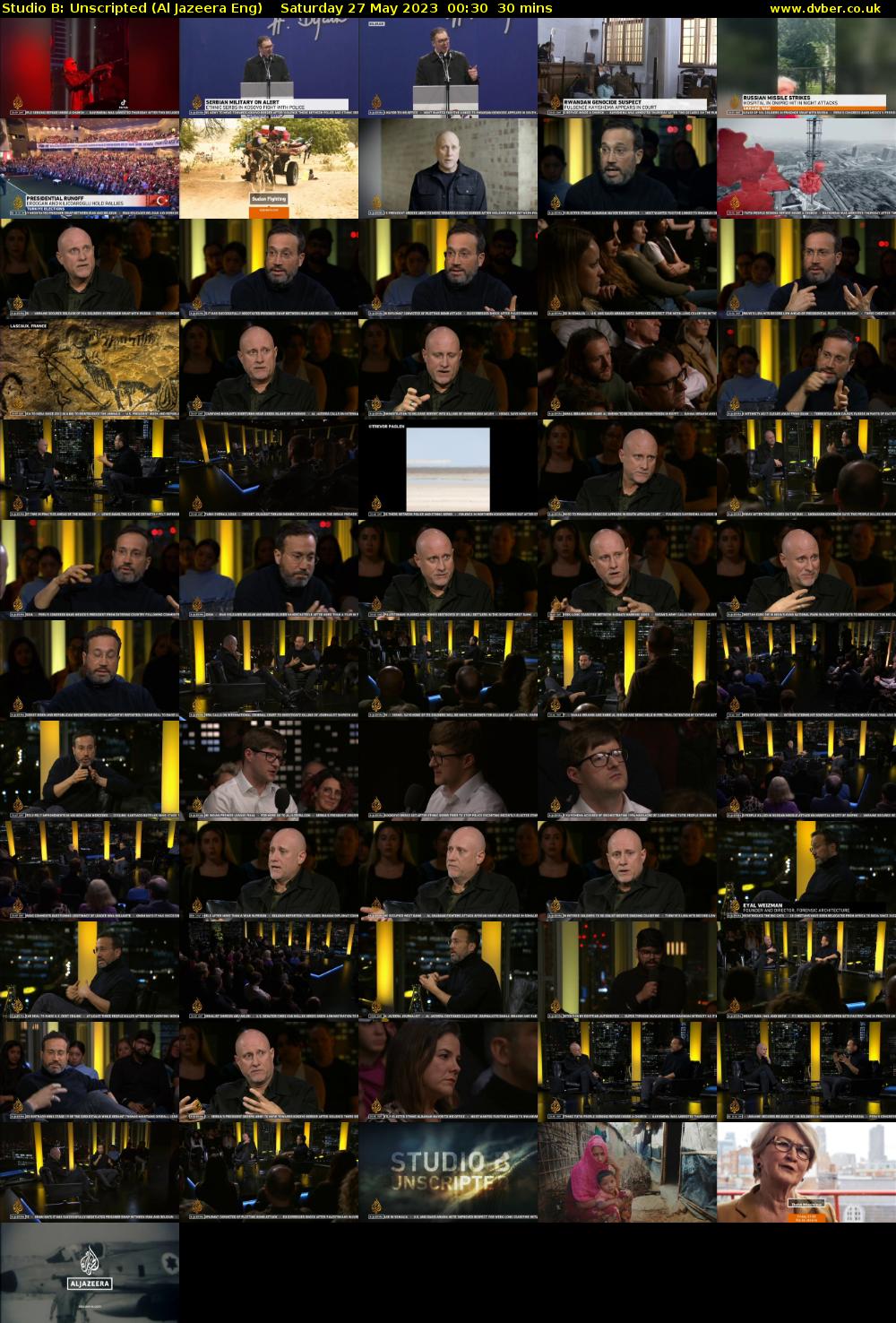 Studio B: Unscripted (Al Jazeera Eng) Saturday 27 May 2023 00:30 - 01:00