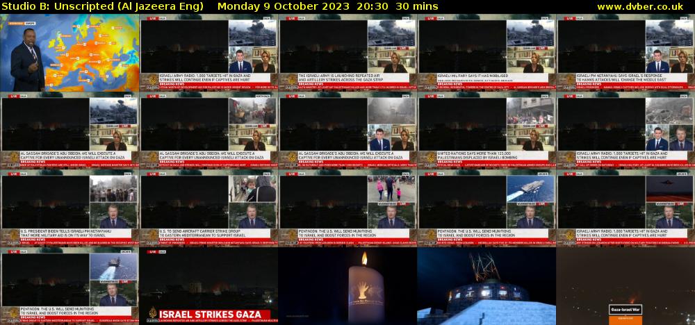 Studio B: Unscripted (Al Jazeera Eng) Monday 9 October 2023 20:30 - 21:00