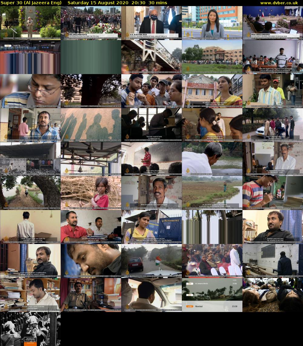 Super 30 (Al Jazeera Eng) Saturday 15 August 2020 20:30 - 21:00